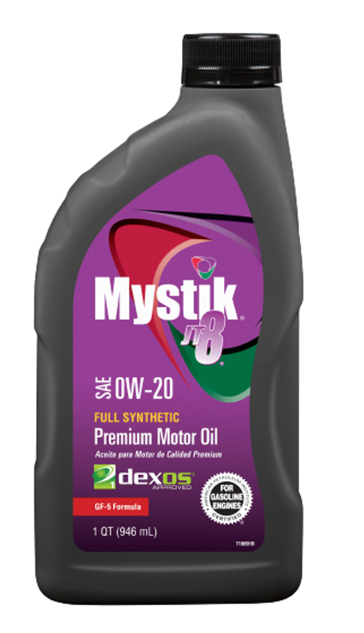 Mystik JT-8 Premium Gasoline Full Synthetic Motor Oil SAE 0W-20