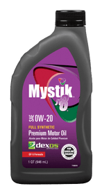 Mystik JT-8 Premium Gasoline Full Synthetic Motor Oil SAE 0W-20