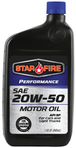 Starfire 20W-50 Performance Conventional Motor Oil - 1 Quart Bottles