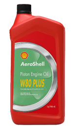 AeroShell Oil W80 Plus Grade 40 Ashless Aircraft Oil - 6/1 Quart Can case