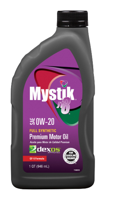 Mystik JT-8 Premium Gasoline Full Synthetic Motor Oil SAE 0W-20