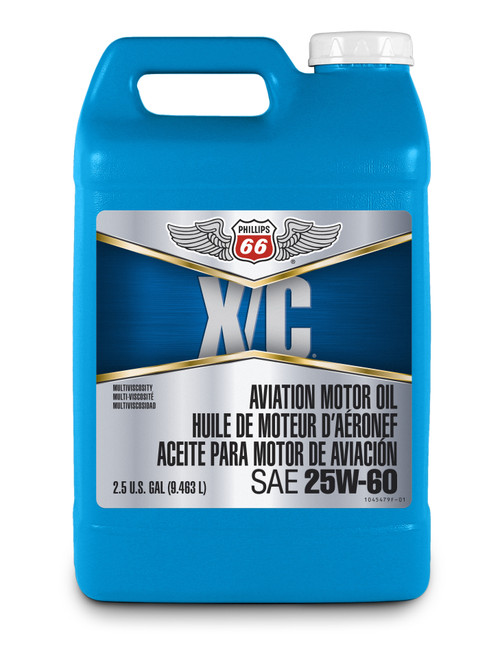 Phillips 66 X/C Aviation Oil 20w60 (MIL-L-22851D obsolete), 2/2.5 Gallon Case