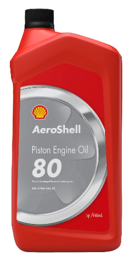 AeroShell Oil 80 SAE Grade 40 Mineral Aircraft Engine Oil - 6/1 Quart Can Case