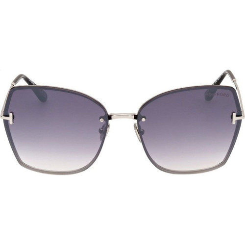 Tom Ford Nickie FT1107 Shiny Palladium Smoke Front