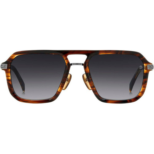 David Beckham DB 7136/S Brown Horn Ruthenium Grey Gradient Front