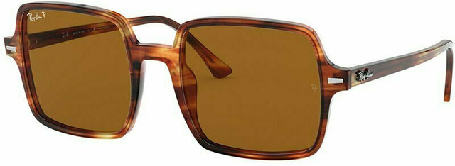 Square II RB1973 - Striped Havana/Brown Polarised Glass Lenses