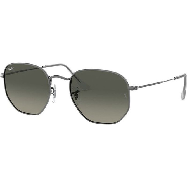 Ray-Ban Hexagonal Flat RB3548N - Gunmetal/Dark Grey Gradient Glass Lenses 51 Eye Size