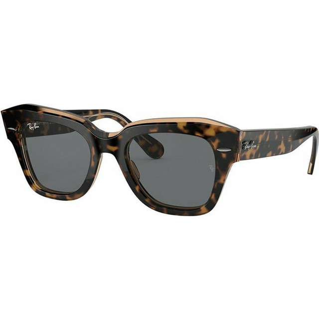 State Street RB2186 - Havana on Transparent Brown/Dark Grey Glass Lenses 52 Eye Size