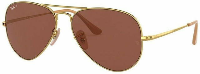 Aviator Metal II RB3689 - Gold/Purple Polarised Glass Lenses 58 Eye Size