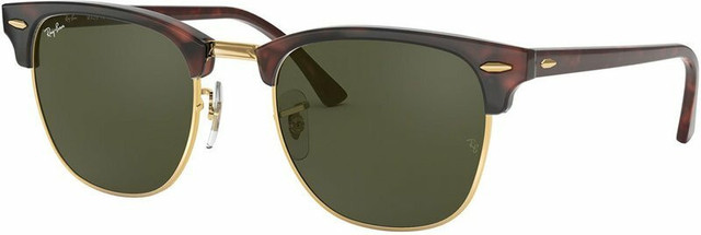 Ray-Ban Clubmaster Classic RB3016 - Mock Tort Arista/Green Glass Lenses 51 Eye Size