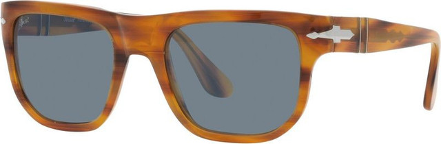 PO3306S - Striped Brown/Light Blue Glass Lenses 55 Eye Size