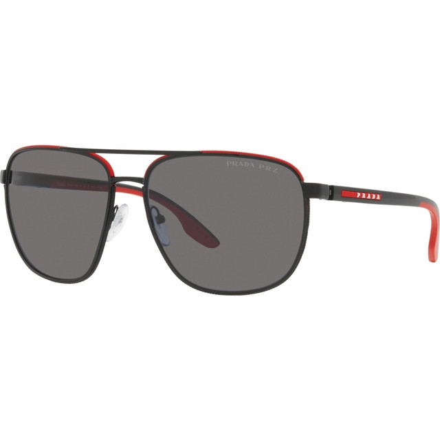 Prada Linea Rossa PS50YS - Black and Red/Dark Grey Polarised Lenses