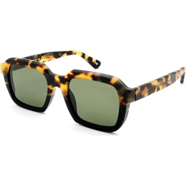 L.G.R Raffaello Explorer - Spotted Havana/Green Glass Lenses