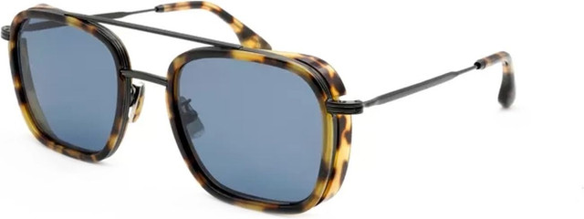 Askari - Black and Spotted Havana/Blue Glass Lenses