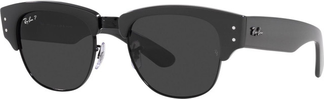 Mega Clubmaster RB0316S - Grey on Black/Black Glass Polarised Lenses