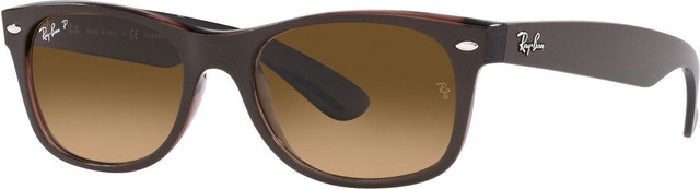 New Wayfarer Classic RB2132 - Transparent Brown/Brown Gradient Glass Polarised Lenses 52 Eye Size