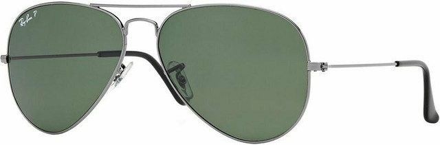 Ray-Ban Aviator Classic RB3025 - Gunmetal/Green Polarised Glass Lenses 58 Eye Size