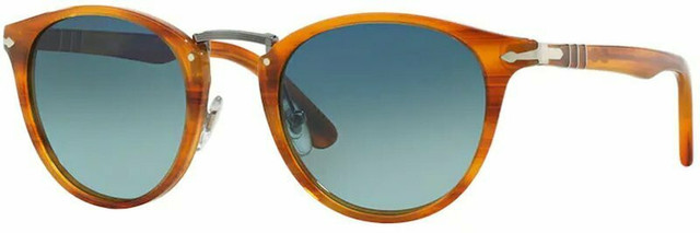 Persol PO3108S - Striped Brown/Light Blue Gradient Polarised Glass Lenses