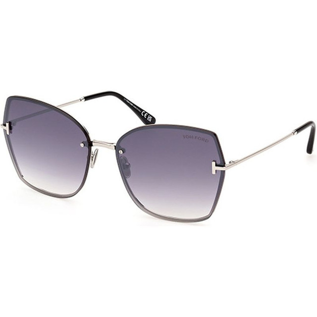 Tom Ford Nickie FT1107 - Shiny Palladium/Smoke Mirror Lenses