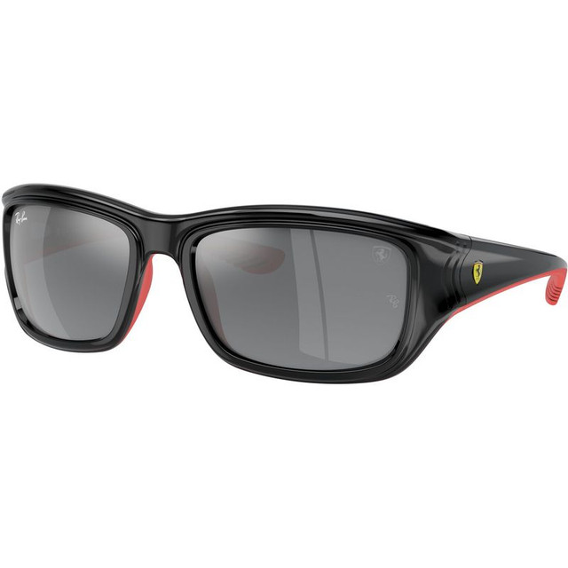 RB4405M - Black on Red/Silver Mirror Lenses