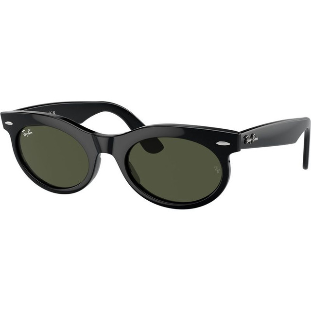 Ray-Ban Wayfarer Oval RB2242 - Black/Green Glass Lenses 53 Eye Size