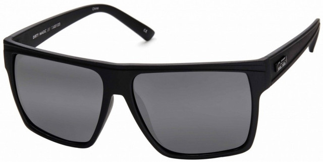 Dirty Magic - Matte Black/Silver Flash Mirror Polarised Lenses