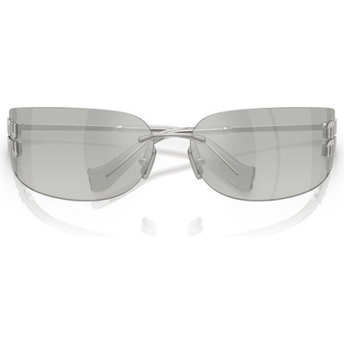 New Miu Miu MUA51S 5AK90Y Silver Shield Sunglasses MUA 51S Miu Miu MUA51S Rectangle Sunglasses main image 3