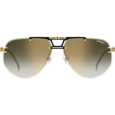 Carrera 1087/S - Matte Black and Gold/Green Gradient Gold Mirror Lenses