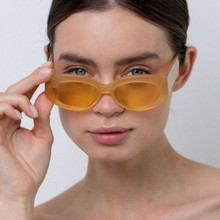 Shop the Lu Goldie Aurelie Sunglasses Lemon/Lemon | Afterpay display picture 1