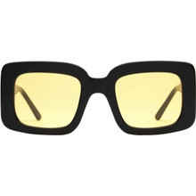 LU GOLDIE Coco Rectangle Sunglasses Yellow (“Honey”) Shop Lu Goldie Coco Sunglasses Chestnut/Chestnut | Afterpay main image 4