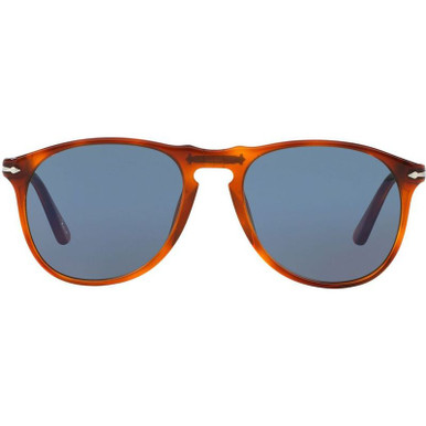 Persol PO9649S - Terra Di Siena/Light Blue Glass Lenses 55 Eye Size