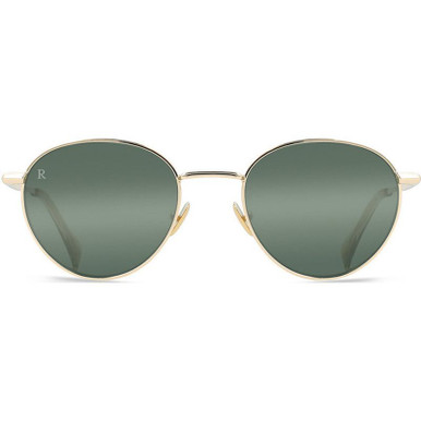 Raen Andreas - Shiny Light Gold with Haze/Green Mirror Lenses