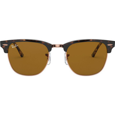 Clubmaster Classic RB3016F - Shiny Havana/Brown Glass Lenses