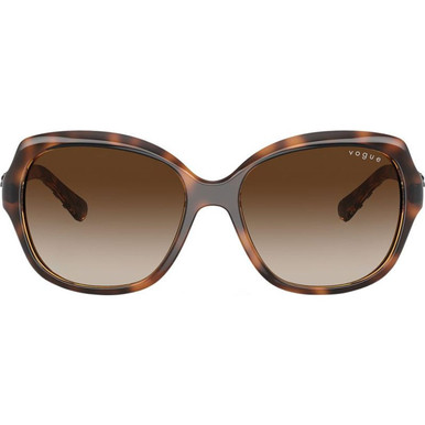 Vogue Eyewear VO2871S - Striped Dark Havana/Brown Gradient Lenses