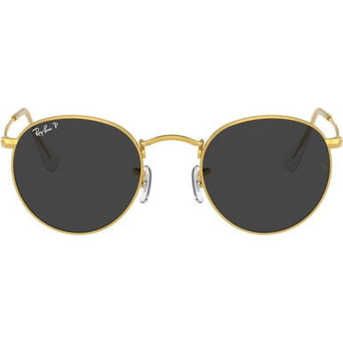 Ray-Ban Round Metal RB3447 - Gold/Black Polarised Glass Lenses 47 Eye Size