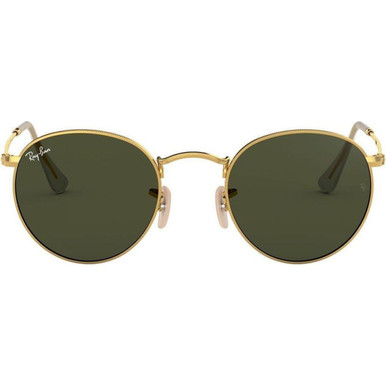 Ray-Ban Round Metal RB3447 - Arista/Green Glass Lenses 53 Eye Size