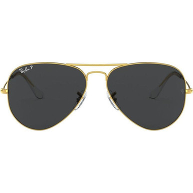 Ray-Ban Aviator Classic RB3025 - Legend Gold/Black Polarised Glass Lenses 58 Eye Size