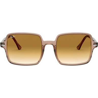 Ray-Ban Square II RB1973 - Transparent Light Brown/Brown Gradient Glass Lenses