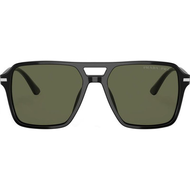 Prada PR20YS - Black/Green Polarised Glass Lenses