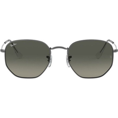 Ray-Ban Hexagonal Flat RB3548N, Gunmetal/Dark Grey Gradient Glass Lenses 51 Eye Size