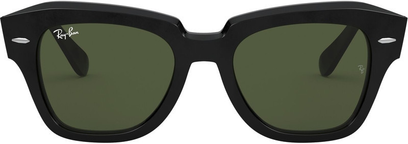 Ray-Ban State Street RB2186 Black/Green Glass Lenses 49 Eye Size