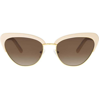 Bask Eyewear Peggy, Nude Pink/Brown Gradient Polarised Lenses