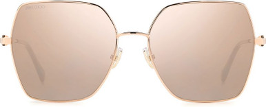 Jimmy Choo Reyes, Gold Copper/Pink Flash Silver Mirror Lenses