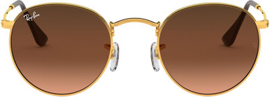 Ray-Ban Round Metal RB3447, Light Bronze/Pink Brown Gradient Glass Lenses 50 Eye Size