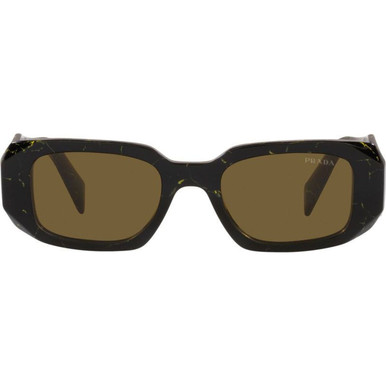 Prada PR17WSF - Black and Yellow Marble/Dark Brown Lenses