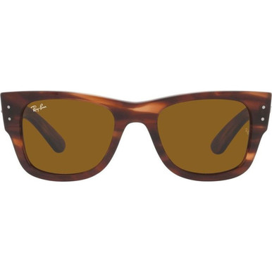 Ray-Ban Mega Wayfarer RB0840S - Striped Havana/Brown Glass Lenses