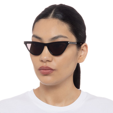 Saint Laurent SL 550 SLIM Black/Black Lenses | Afterpay
