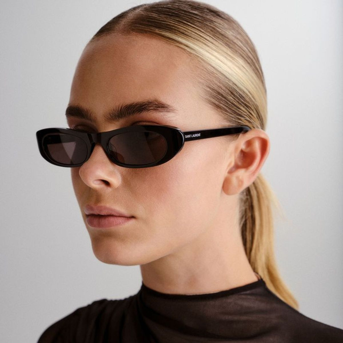 Shop the Saint Laurent SL 557 SHADE Sunglasses Black/Black
