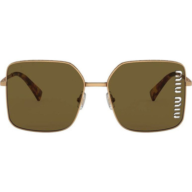 Miu Miu 51YS - Antique Gold/Dark Brown Lenses