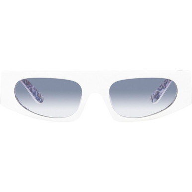 Dolce &amp; Gabbana DG4411, White on Blue Maiolica/Light Blue Gradient Lenses